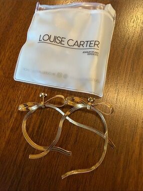 Louise Carter Gold Bow Drop Earrings